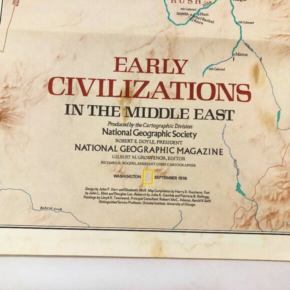 Vintage National Geographic Map Of The Middle East Sept 1978 - Picture 4 of 6